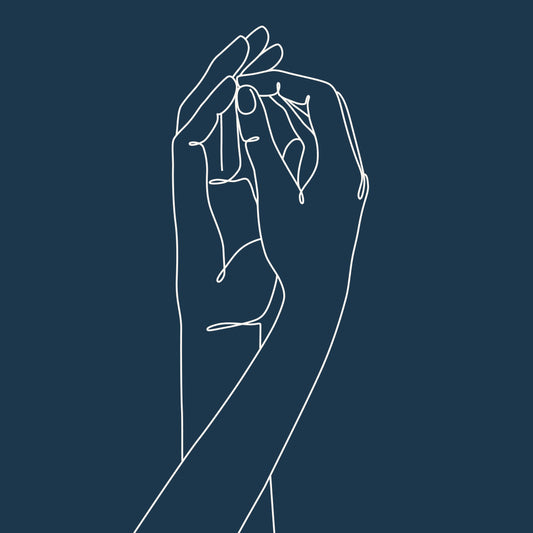 תמונת קנבס יד אל יד כחול 60*60 סמ