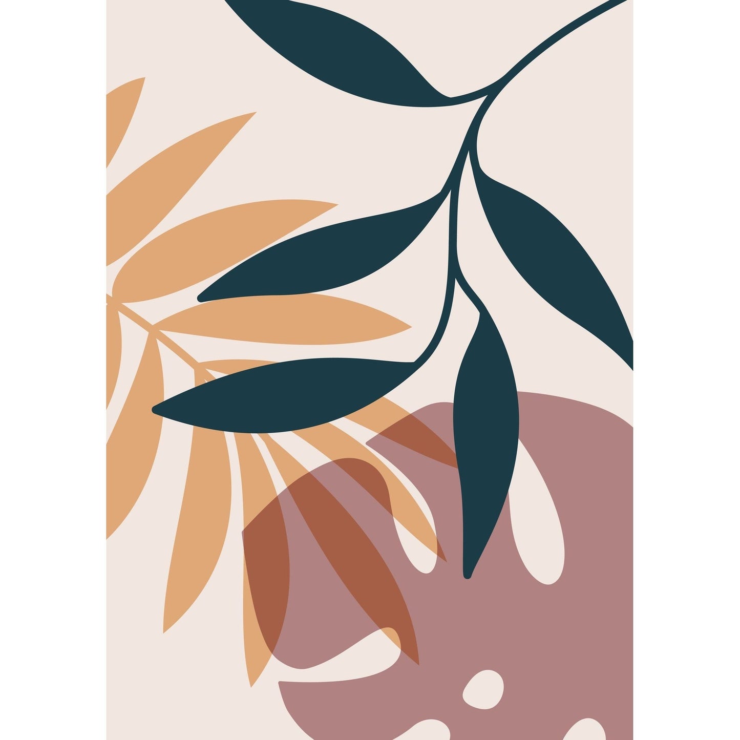 תמונת קנבס עלים בצבעים חמים 50*70 ס"מ