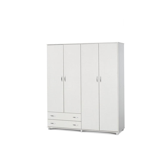 ארון בגדים 4 דלתות + 2 מגירות חיצוניות פישתן