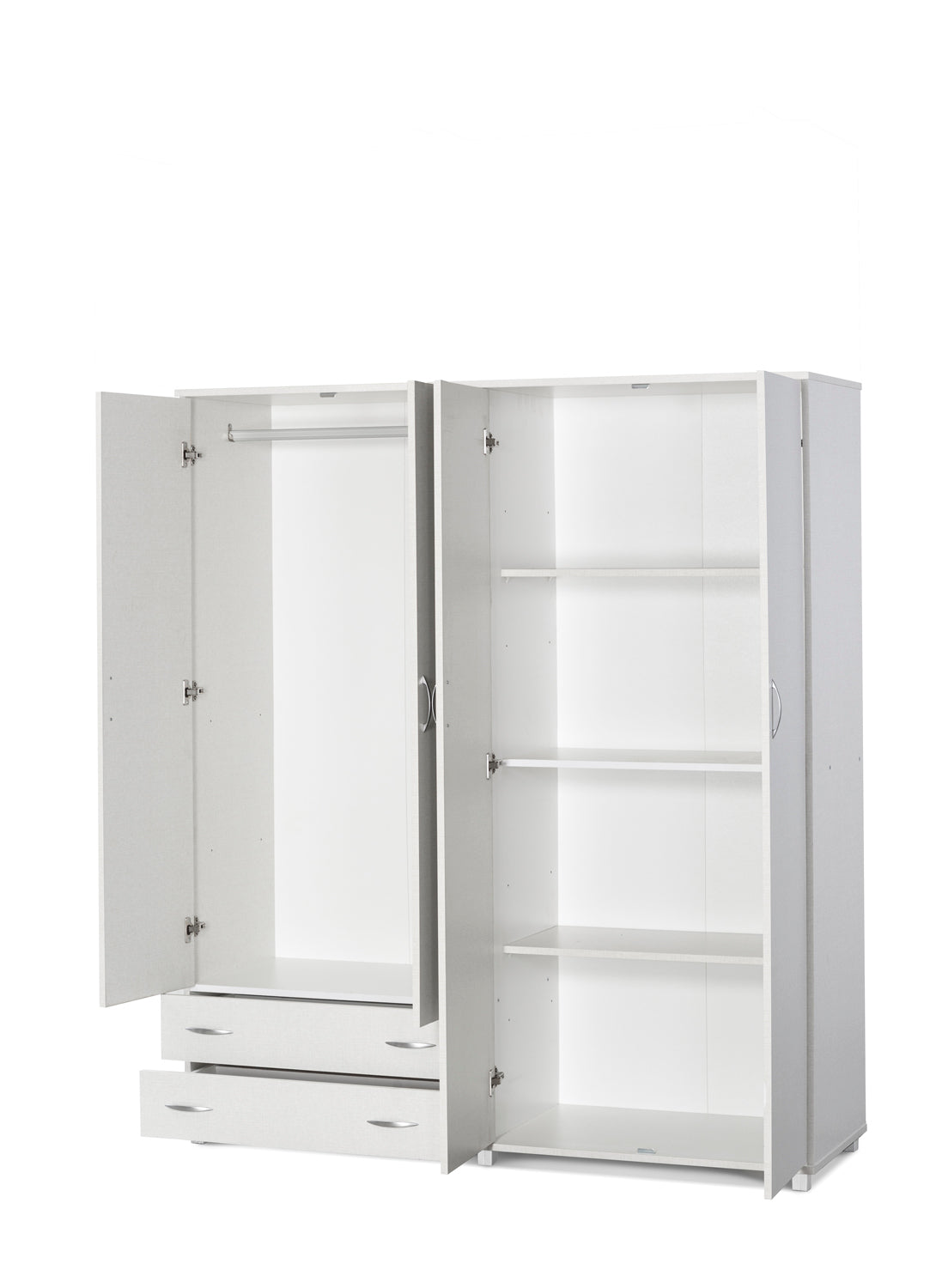 ארון בגדים 4 דלתות + 2 מגירות חיצוניות פישתן