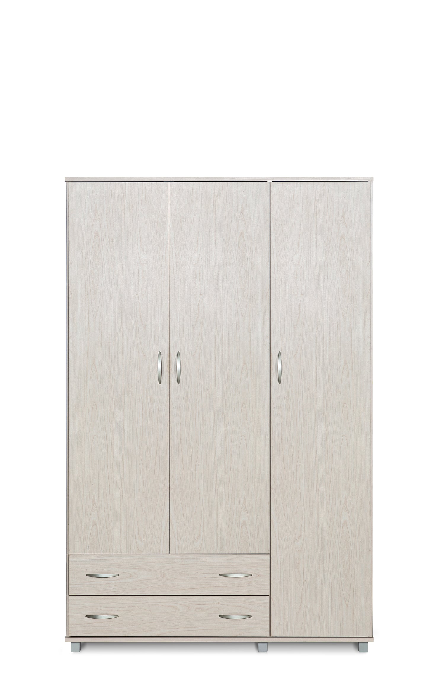 ארון בגדים 3 דלתות בשילב 2 מגירות מייפל מולבן