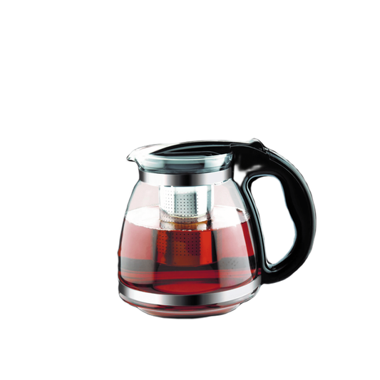קנקן תה זכוכית עם פילטר נירוסטה 1.5 ליטר