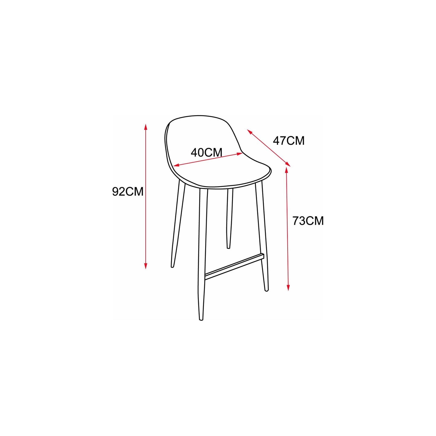 כיסא בר מעיין שחור