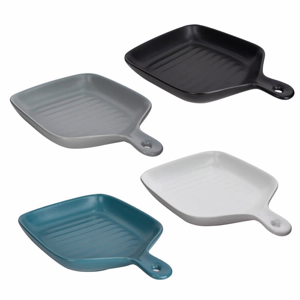 כלי הגשה קרמיקה מרובע עם ידית 23x16x3.5 ס'מ