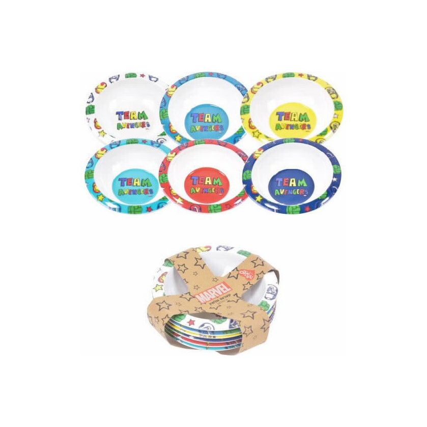 סט 6 קעריות מלמין עם חבק הנוקמים