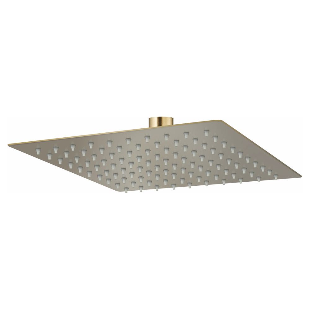 ראש מקלחת מרובע דק 200 מ"מ נירוסטה - זהב מט