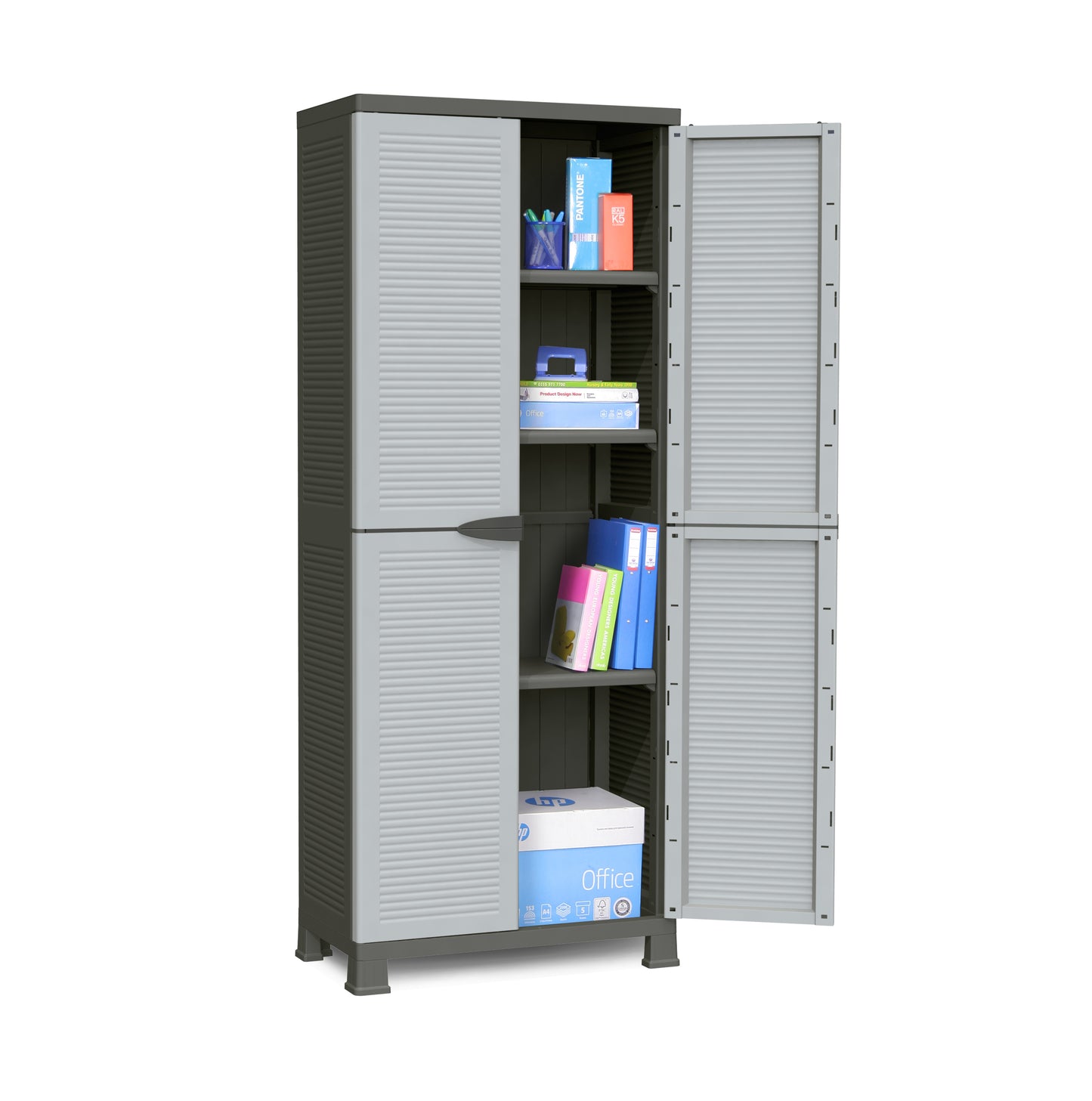 ארון פרסטיג 3 מדפים בשילוב אפור שחור