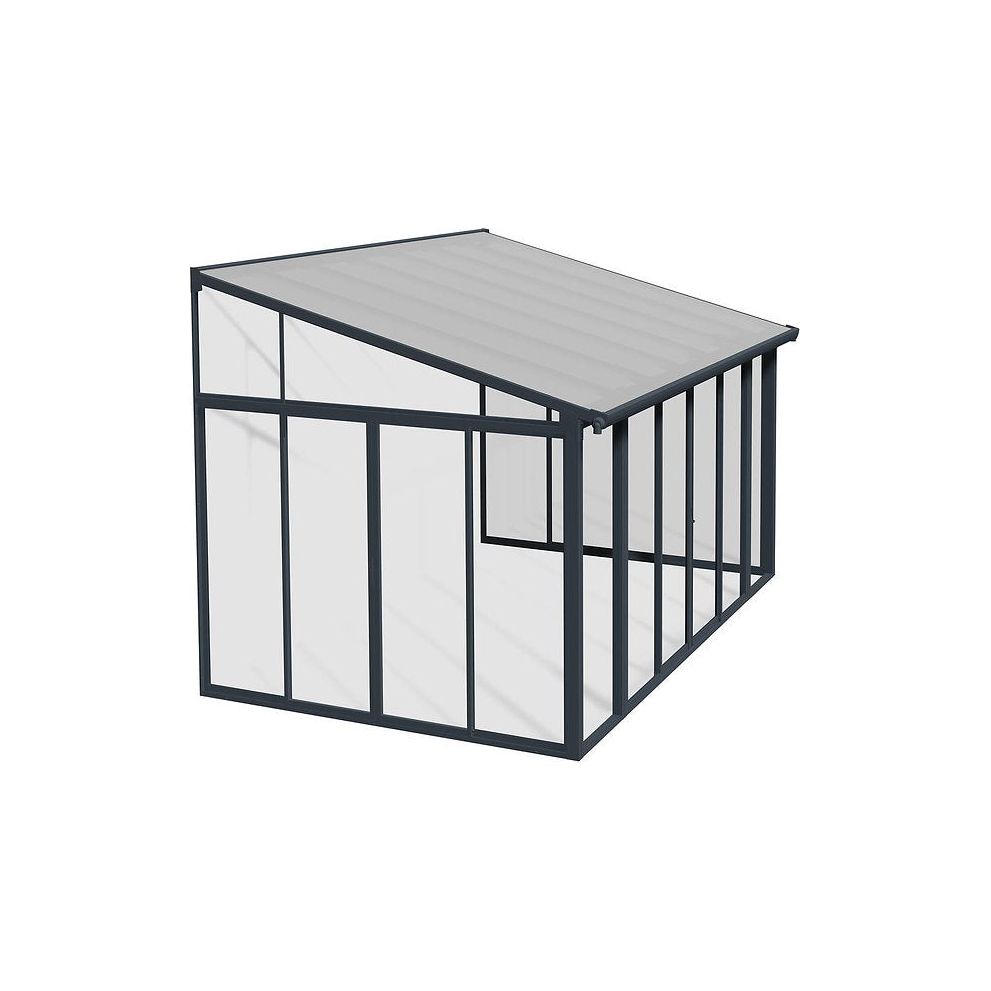 פרגולה אלומיניום סגורה SanRemo אפורה 3X4.4 קירוי שקוף