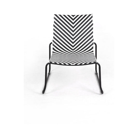 כיסא למרפסת ולגינה ראטן שחור לבן, בלפורט GIARDINO