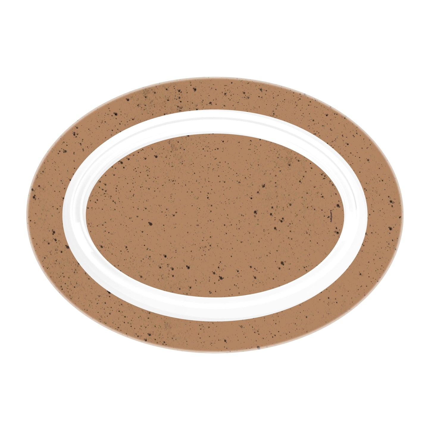 צלחת אובלית 35 סמ סמפלי חום מנוקד