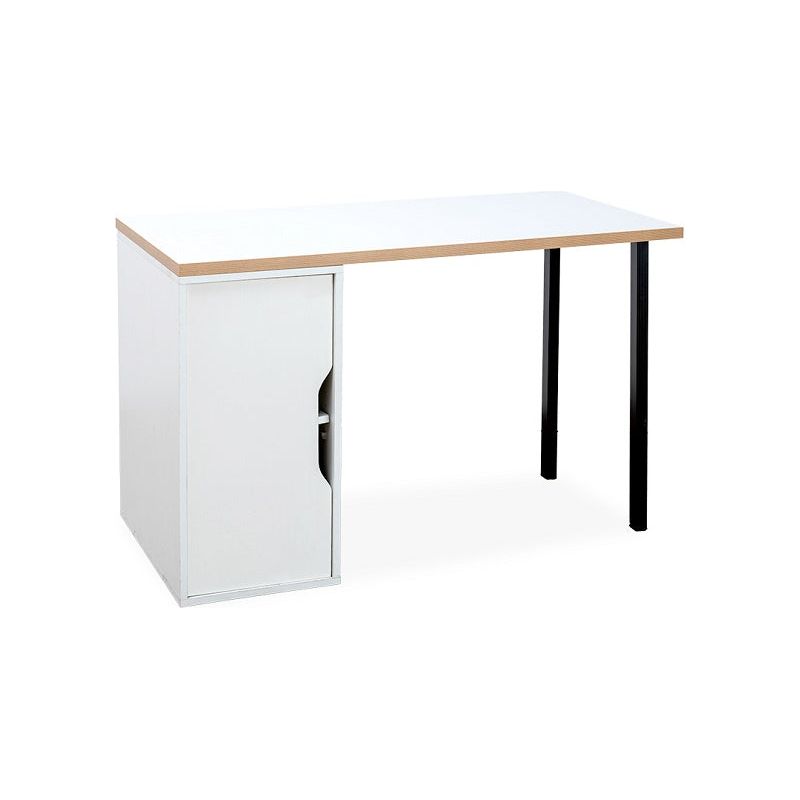 שולחן מחשב 60*120 ס"מ לבן כולל אחסון