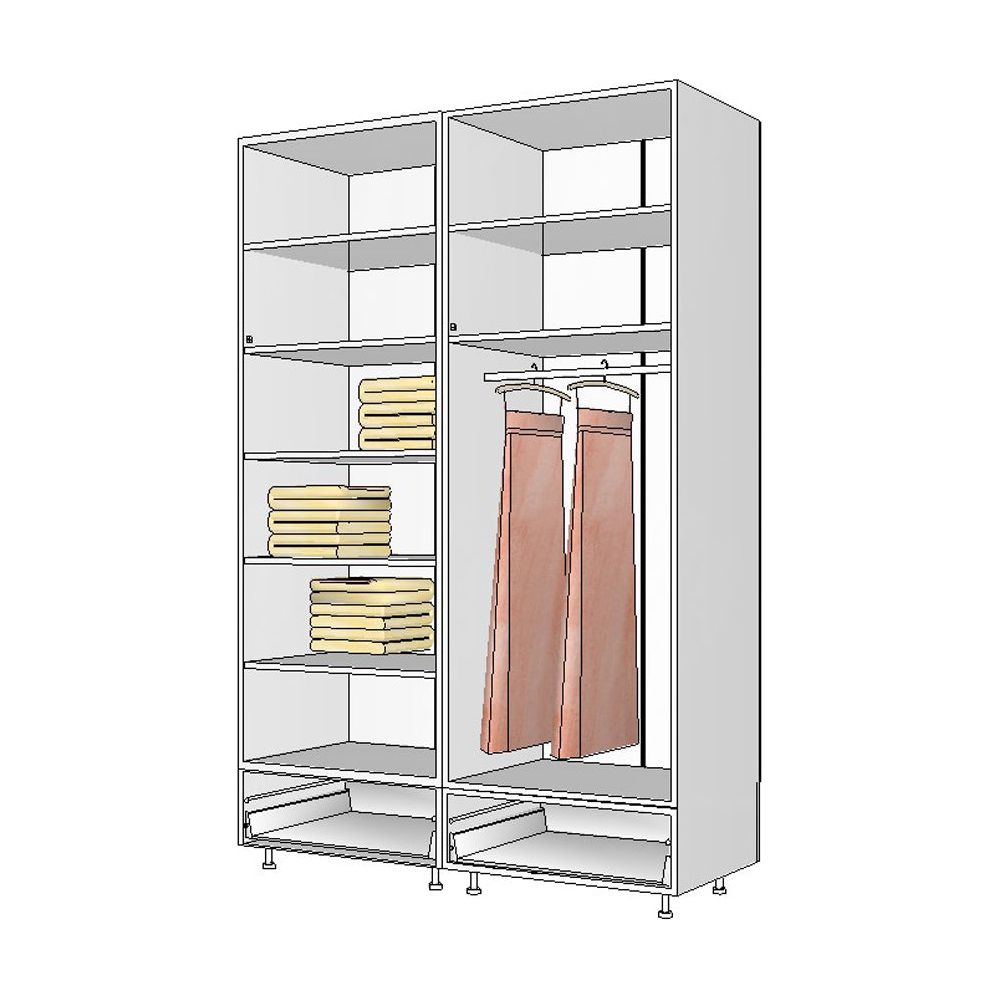 ארון הילה 4 דלתות ו זוג מגירות לבן