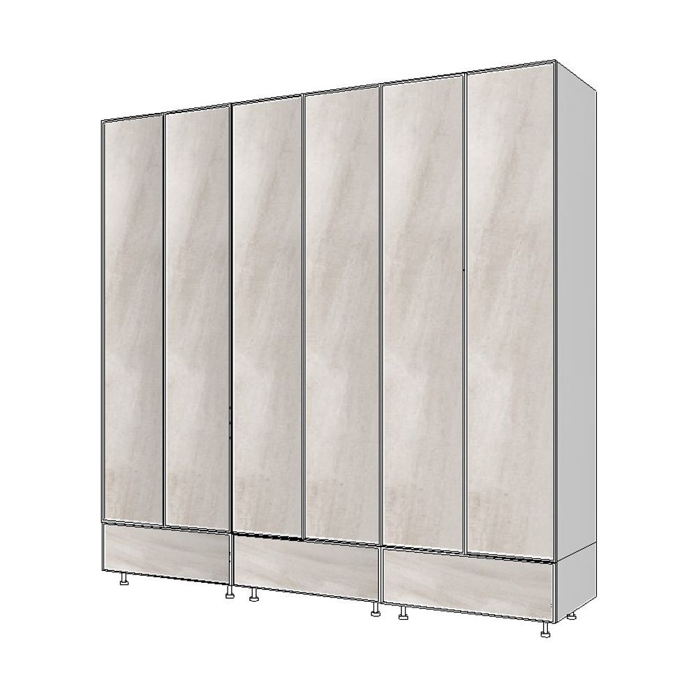 ארון הילה 6 דלתות ו 3 מגירות לבן