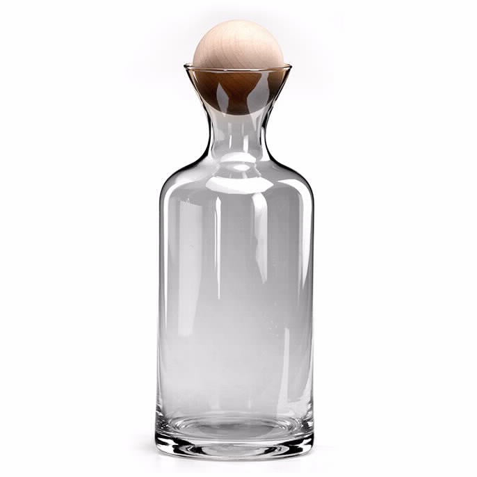 קנקן לשתייה קרה עם מכסה כדורי מעץ 1 ליטר שחור VENETO