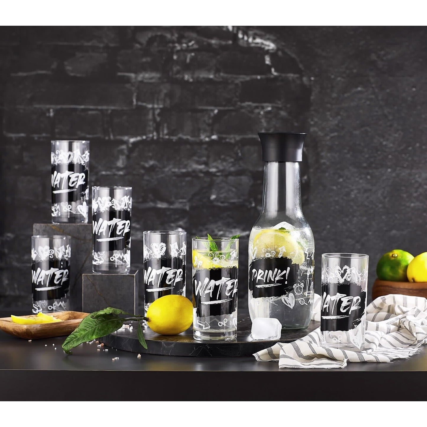 סט זכוכית מהודר קרף+6 כוסות באריזת מתנה