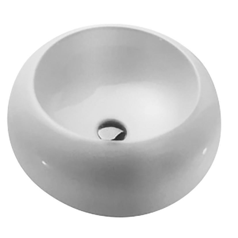 כיור מונח עגול קורל 500*500*140 ס"מ לבן מבריק