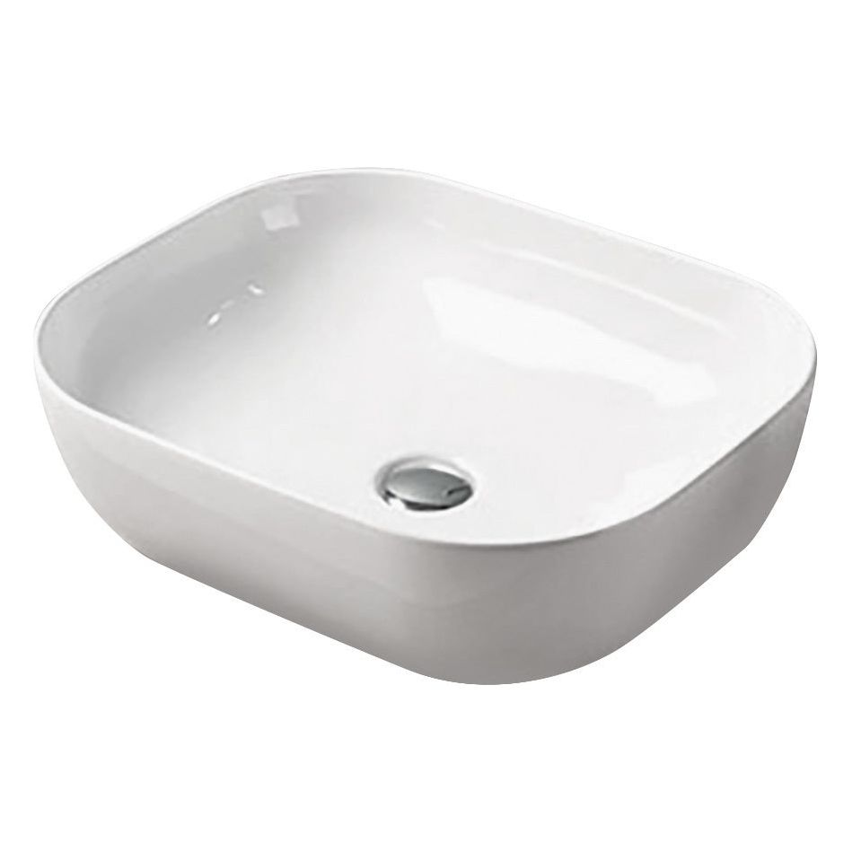 כיור מונח מליבו מלבני מעוגל 505*400*145 ס"מ לבן