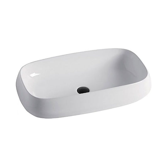 כיור מונח מלבני מעוגל 715*410*145 ס"מ אלמרה לבן