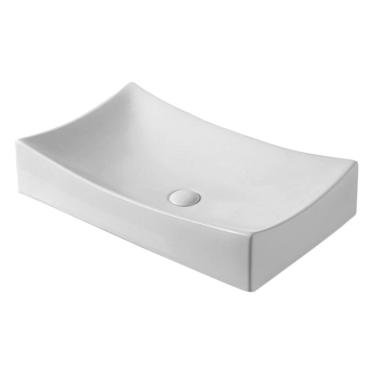 כיור מונח מלבני כוורת 655*395*130 ס"מ לבן מבריק