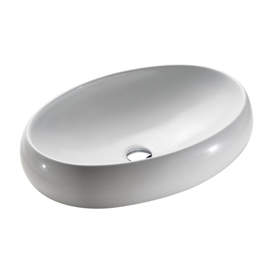 כיור מונח אובאלי עמית 605*405*150 ס"מ לבן מבריק