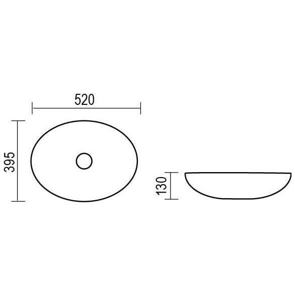 כיור מונח אובאלי אפריקה בסגנון אבן שחור מט 520*395*130 ס"מ