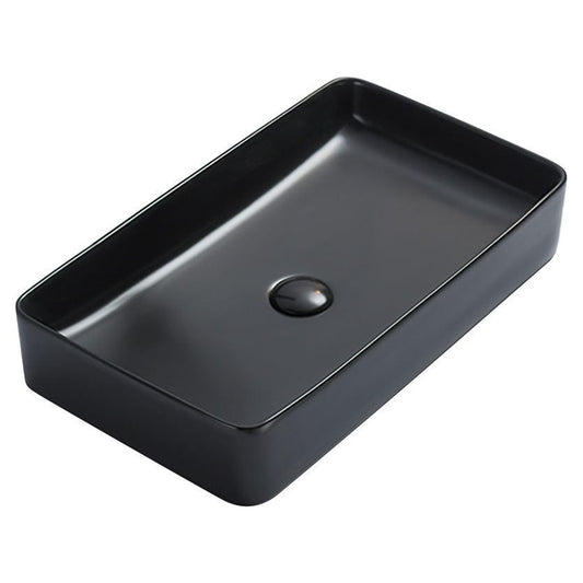 כיור מלבני סוהו שחור מט 605*355*115 ס"מ+מכסה