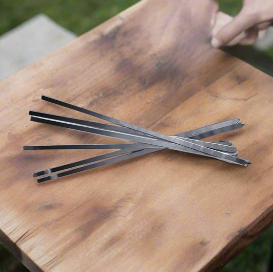 סט 6 שיפודים רחב נירוסטה 46 סמ