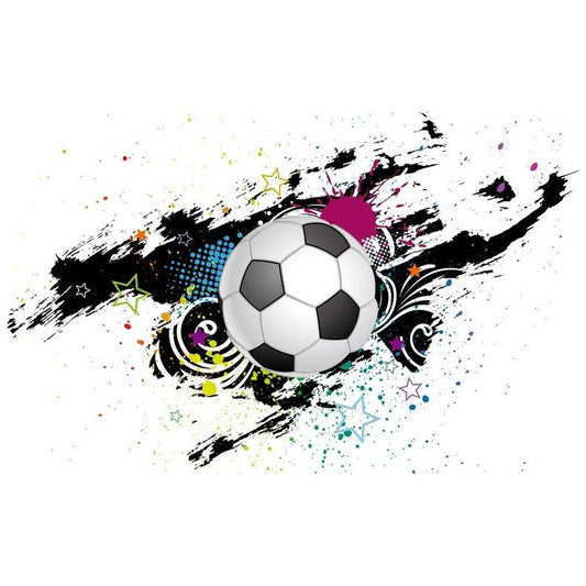 טפט כדור כדורגל על רקע צבעוני