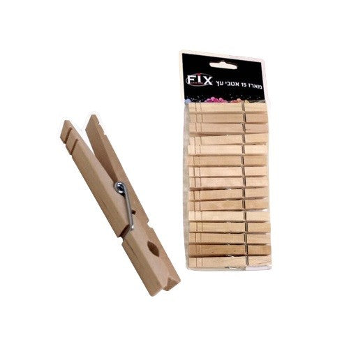 אטבי כביסה 15 יח עץ