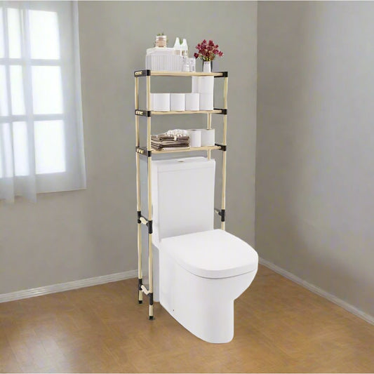 ארגונית לאחסון מעל האסלה, עץ