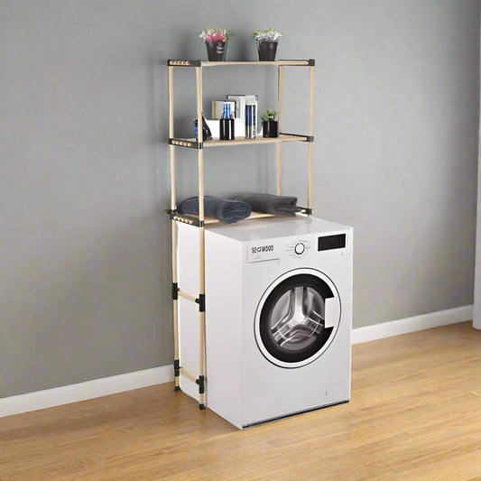 ארגונית לאחסון מעל מכונת הכביסה, עץ