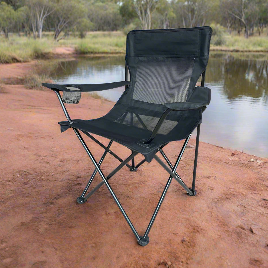 כסא קמפינג רשת שחור