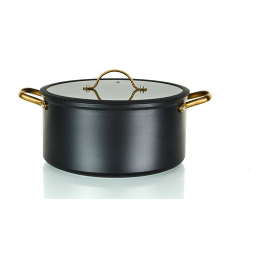 סיר 10.5*28 סמ 6 ליטר שחור ידיות זהב Platinum