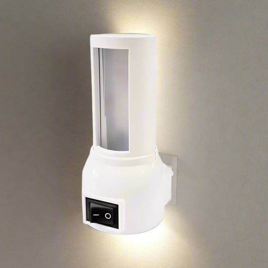 מ.קיר צילינדר מתכווננת לשבת 3W תקע+מפסק