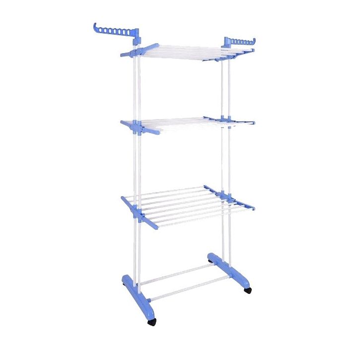 מתקן ייבוש בגדים, עומד, לבן וכחול.