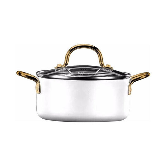 סיר 18 סמ 1.8 ליטר  MINI  לבן ידיות זהב  Food appeal