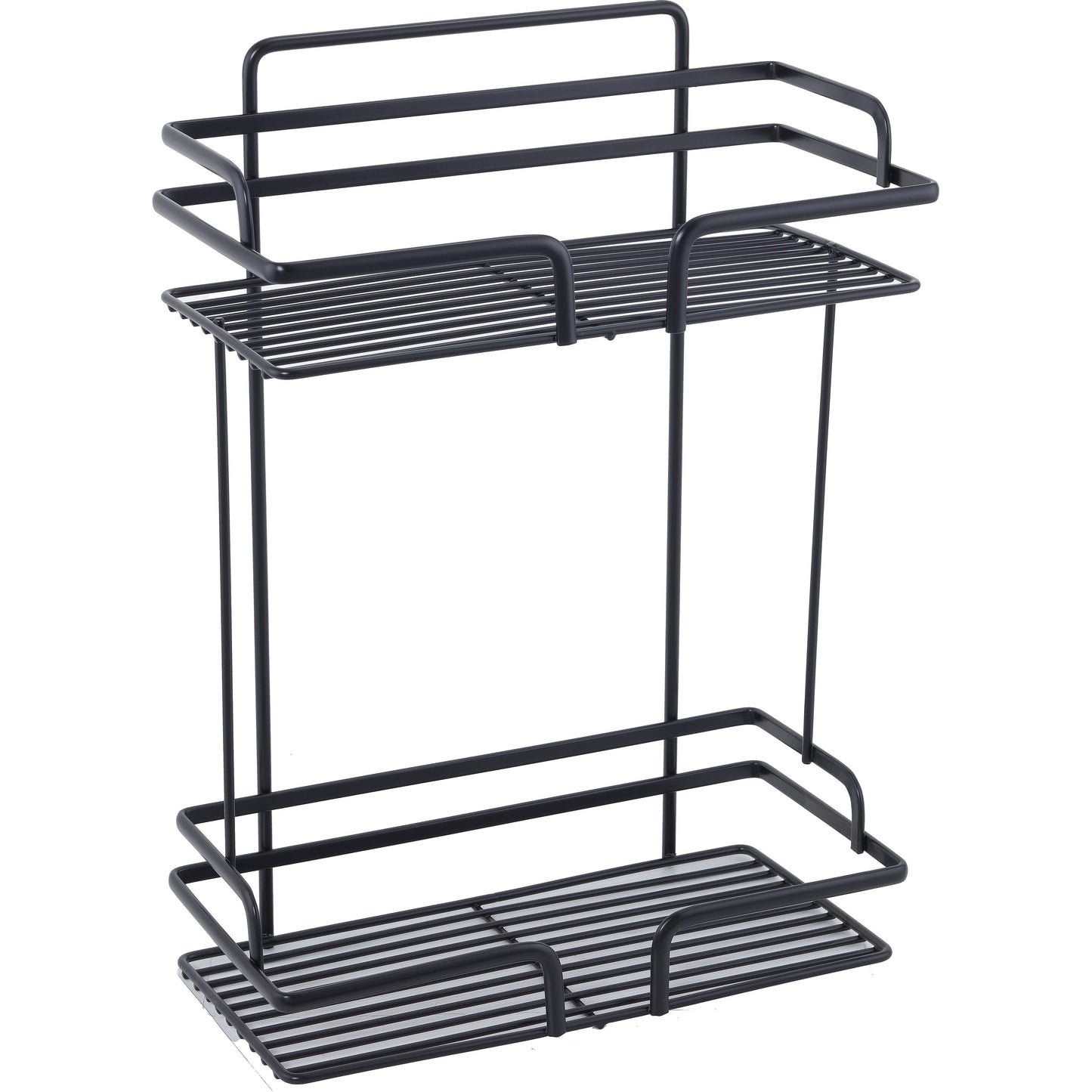 מדף רשת מלבני 2 קומות ליברפול שחור