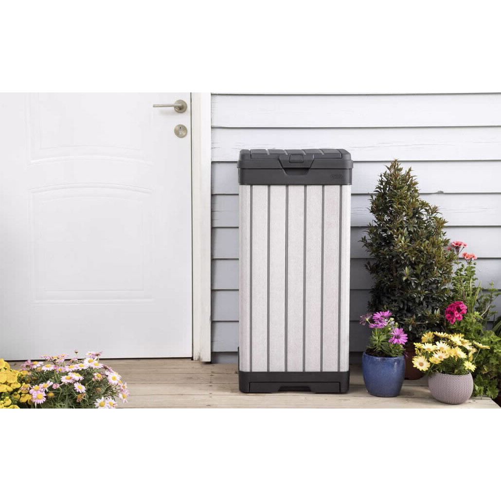 פח חוץ 120 ליטר אפור, BRUSHED BIN