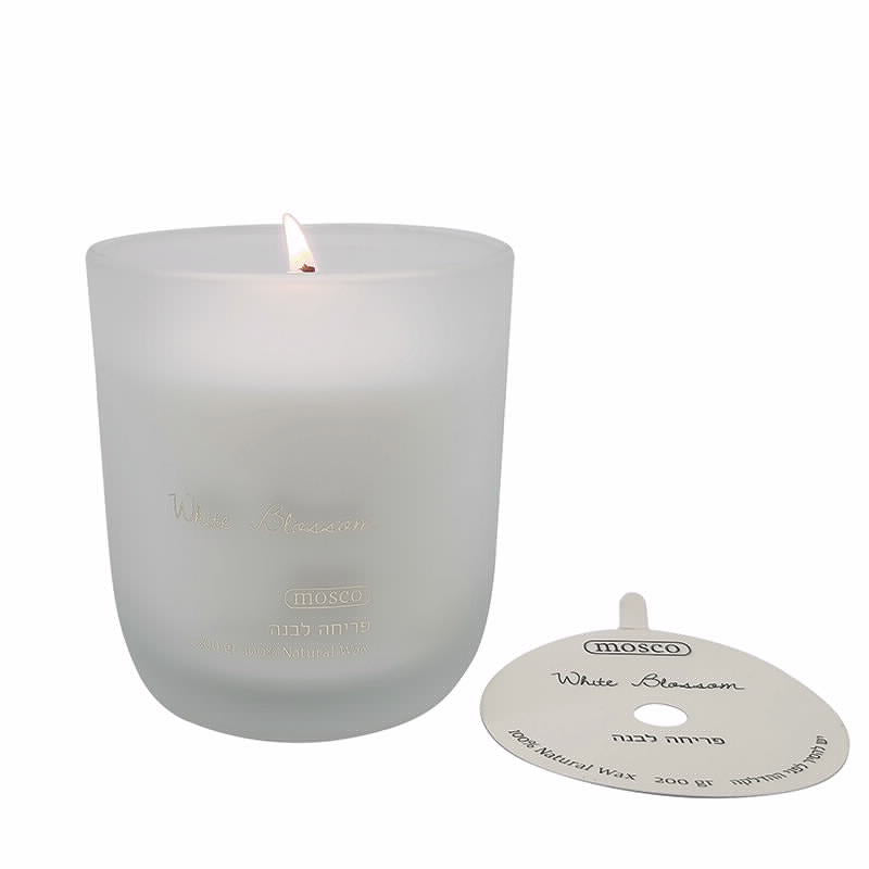 נר כוס חלבי לבן פרימיום