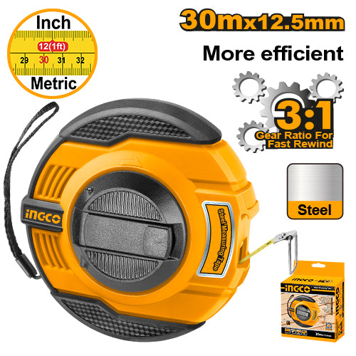 סרט מדידה מפלדה באורך 30 מטרים