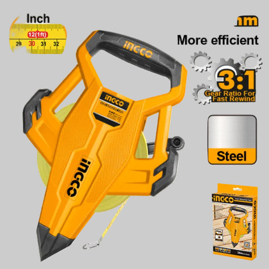 סרט מדידה מפלדה באורך 50 מטרים