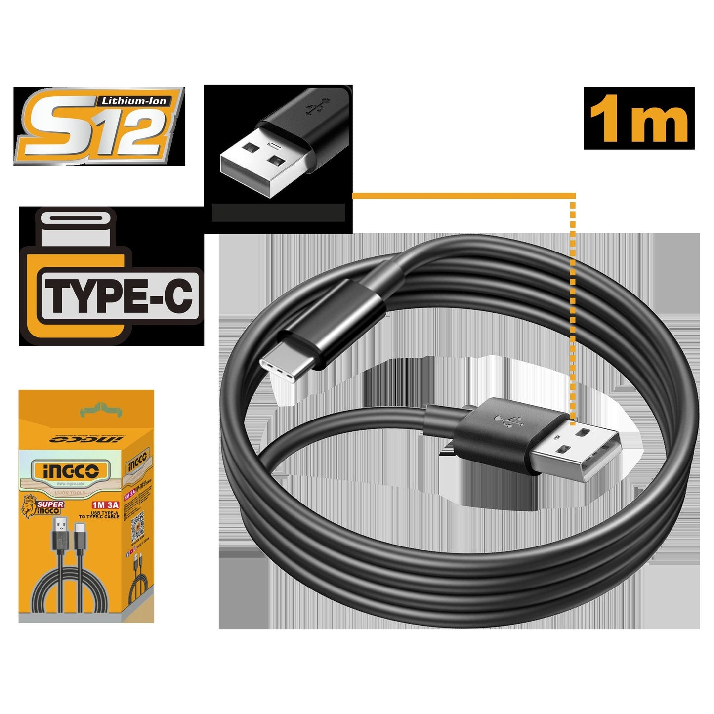 כבל 1 מטר מקורי USB / TYPE C