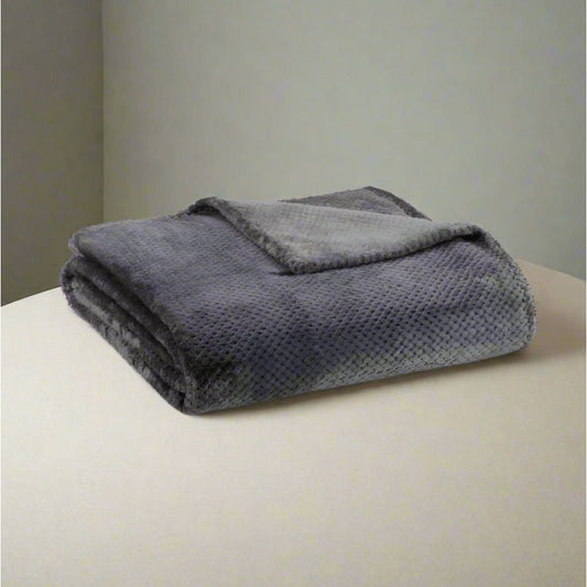 שמיכת יחיד 150/200 סמ נבדה אפור כהה