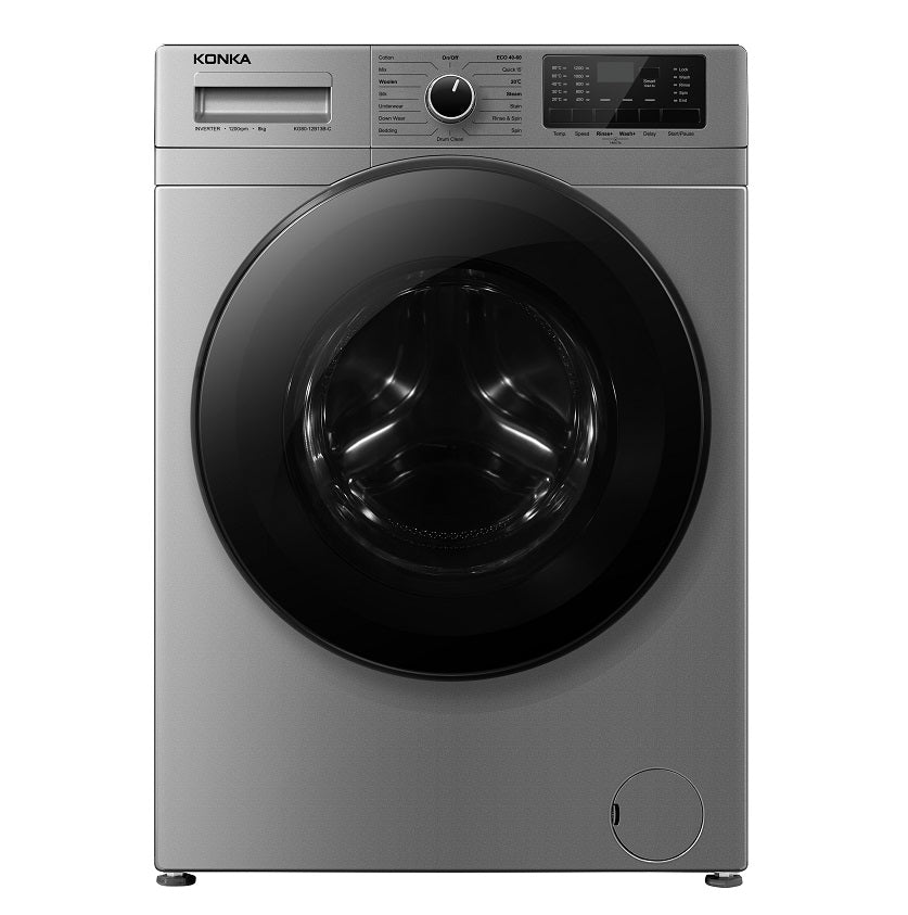 מכונת כביסה כסופה פרימיום 8 ק"ג KONKA KG80-12B13B-C