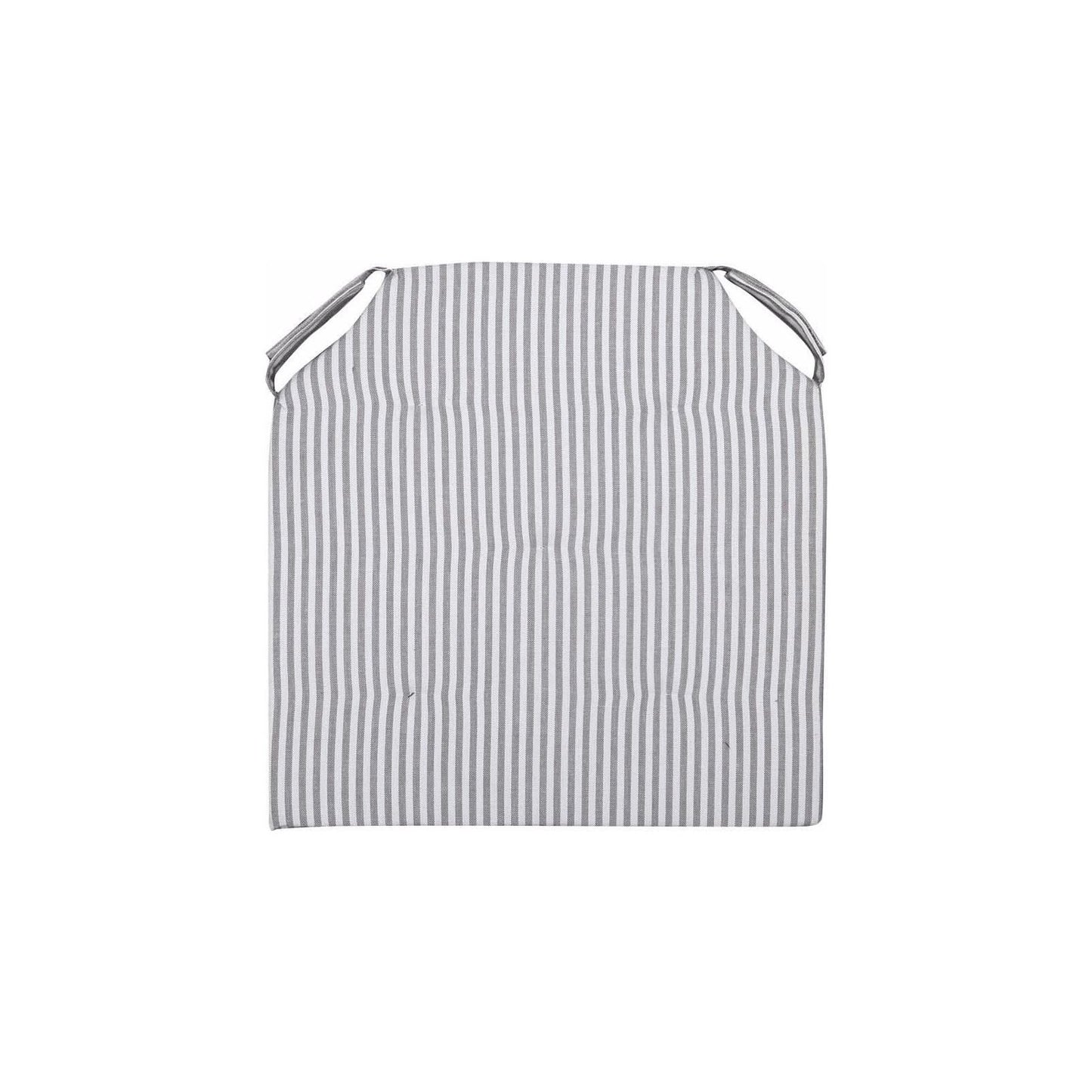 כרית ישיבה פסים 38*38 אפור לבן