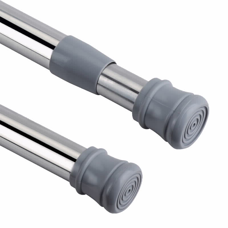 מוט וילון 110-200 סמ אלומניום כסוף עם קפיץ פנימי