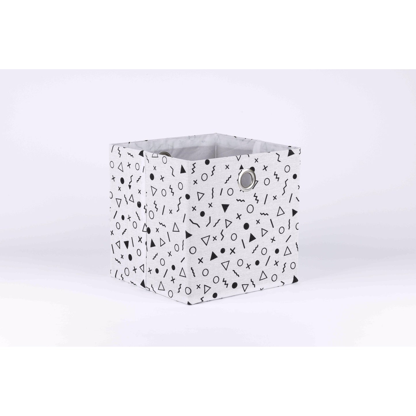 סלסלת בד 30*30 אלמנטים לבן/שחור