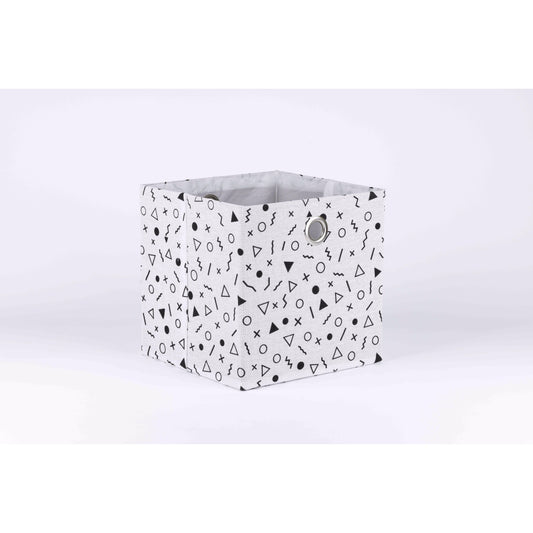 סלסלת בד 30*30 אלמנטים לבן/שחור