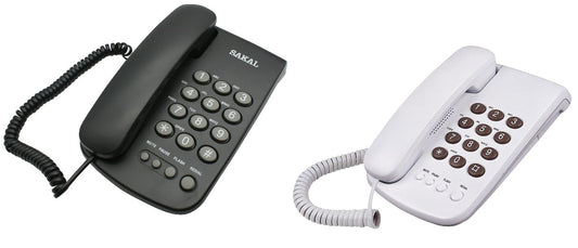 טלפן שולחני מעוצב CT-TFT232 של SAKAL בצבע שחור או לבן ללא אפשרות בחירה