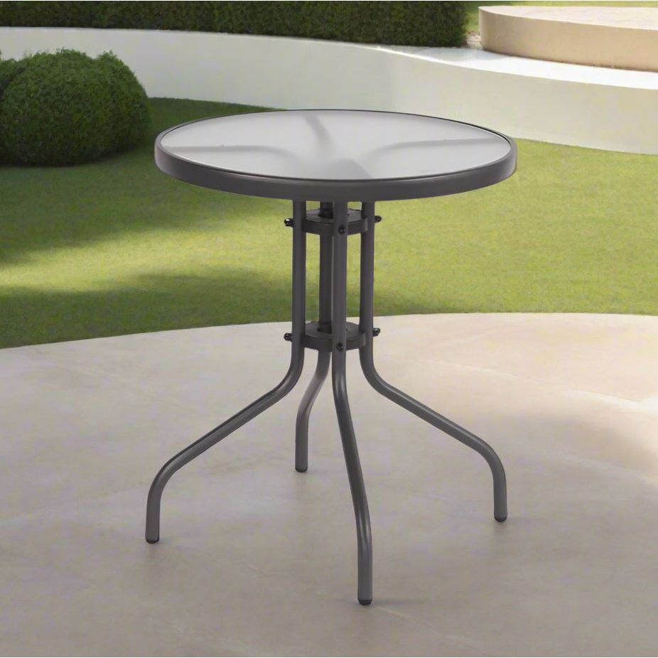 שולחן מתכת עגול 60 ס"מ ניו -יורק למרפסת ולגינה